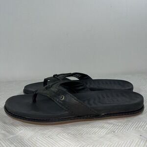 Sperry Women's Waveside Plush Wave Thong Flip Flops Black Sandals Size 8 M